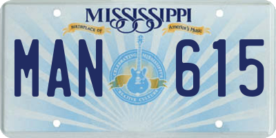 MS license plate MAN615