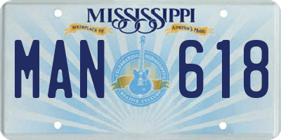 MS license plate MAN618