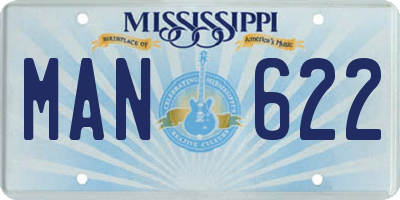 MS license plate MAN622