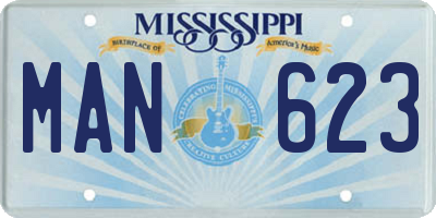 MS license plate MAN623