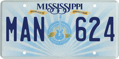MS license plate MAN624