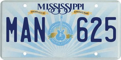MS license plate MAN625
