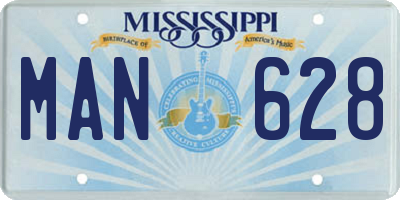 MS license plate MAN628