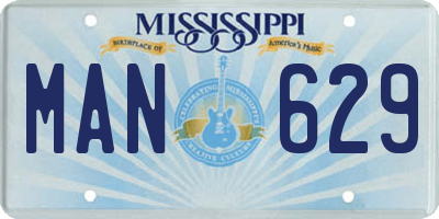 MS license plate MAN629