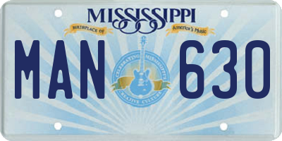 MS license plate MAN630