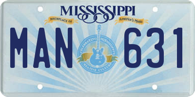MS license plate MAN631