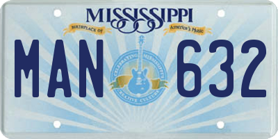 MS license plate MAN632