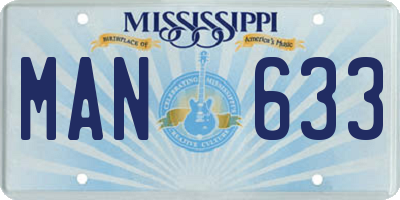 MS license plate MAN633