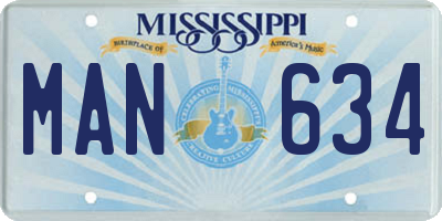 MS license plate MAN634