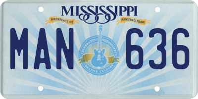 MS license plate MAN636