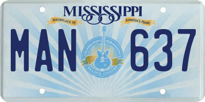 MS license plate MAN637