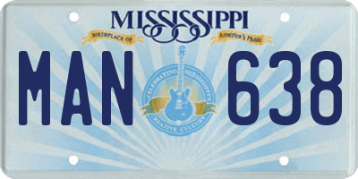 MS license plate MAN638