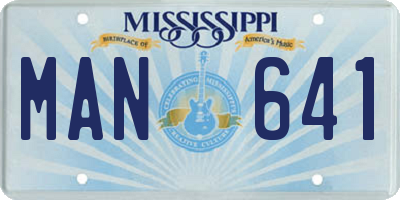 MS license plate MAN641