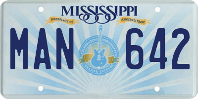 MS license plate MAN642
