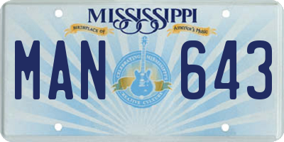 MS license plate MAN643