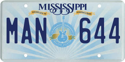 MS license plate MAN644