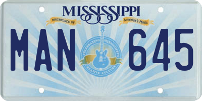 MS license plate MAN645