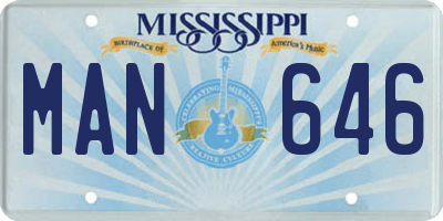 MS license plate MAN646