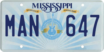 MS license plate MAN647