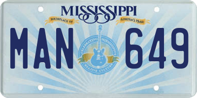 MS license plate MAN649