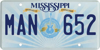 MS license plate MAN652
