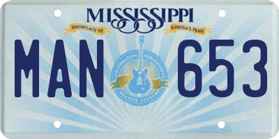 MS license plate MAN653