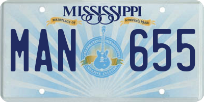 MS license plate MAN655