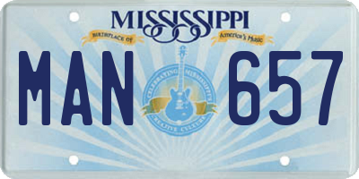 MS license plate MAN657