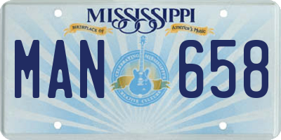 MS license plate MAN658