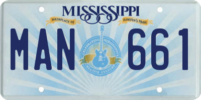 MS license plate MAN661
