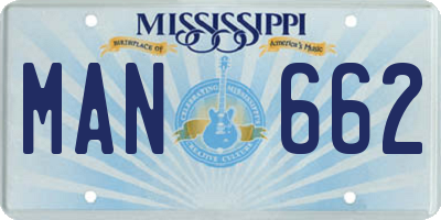 MS license plate MAN662