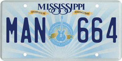 MS license plate MAN664