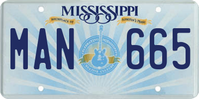 MS license plate MAN665