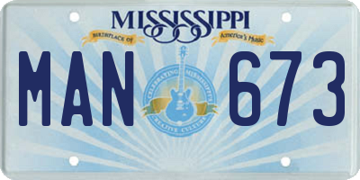 MS license plate MAN673