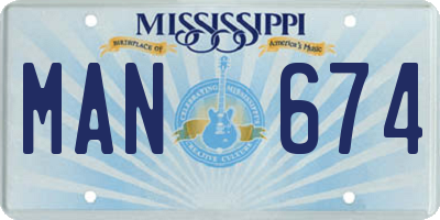 MS license plate MAN674