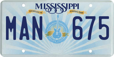 MS license plate MAN675