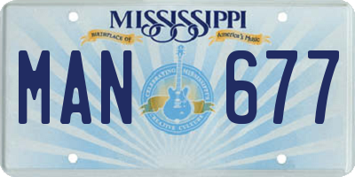 MS license plate MAN677