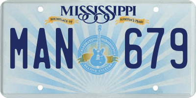 MS license plate MAN679