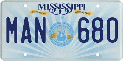 MS license plate MAN680