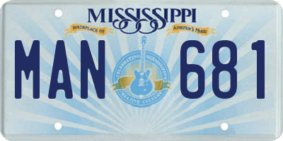 MS license plate MAN681