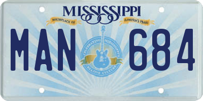 MS license plate MAN684