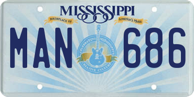 MS license plate MAN686