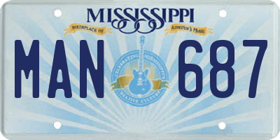 MS license plate MAN687