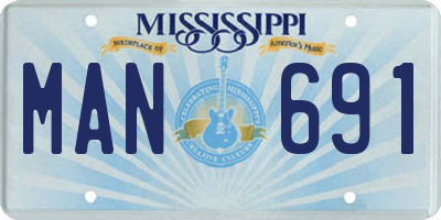 MS license plate MAN691