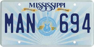 MS license plate MAN694