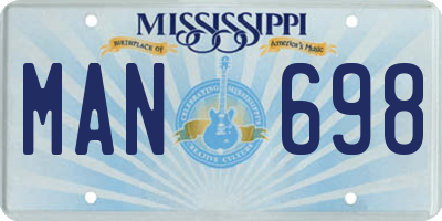 MS license plate MAN698
