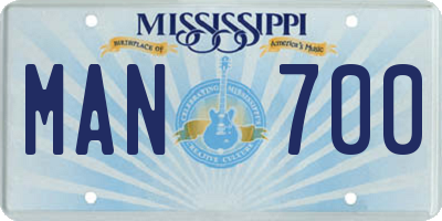 MS license plate MAN700