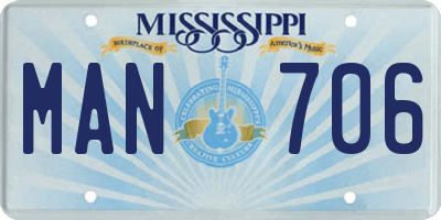 MS license plate MAN706