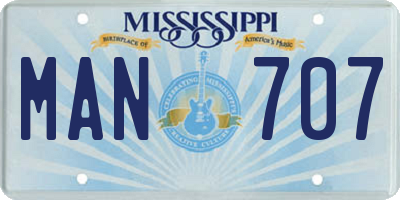 MS license plate MAN707