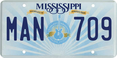 MS license plate MAN709